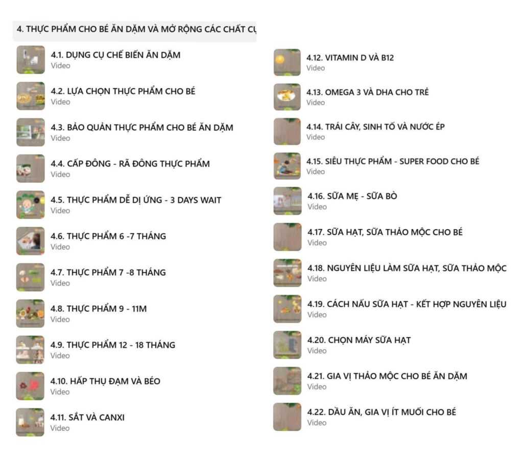 khóa học ăn dặm